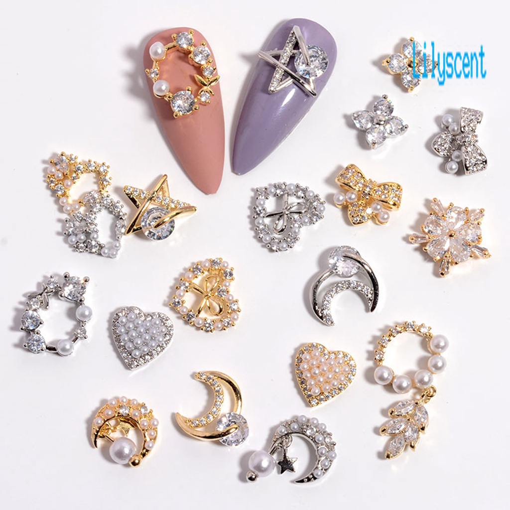 Ornamen Stud Kubik Zirkonia Multi Gaya Untuk Dekorasi Nail Art