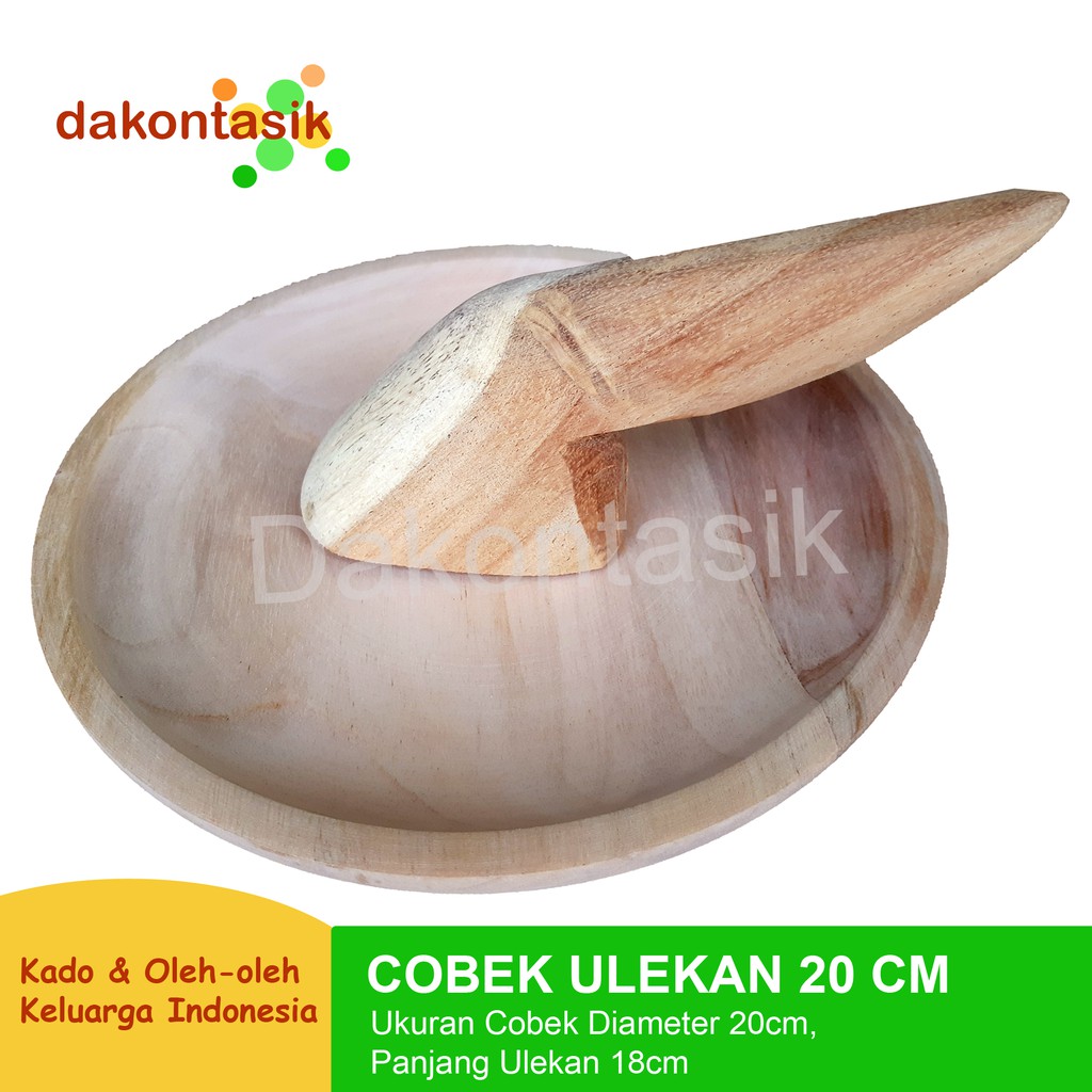 DAKONTASIK - COBEK ULEKAN SAMBEL KAYU 20CM