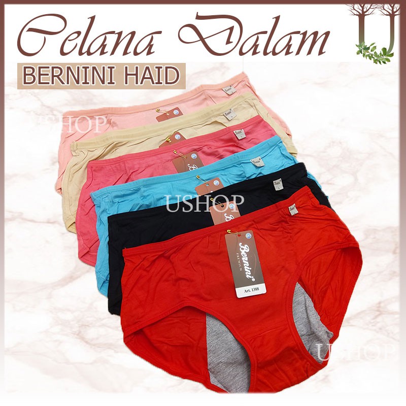 CELANA DALAM HAID BERNINI PREMIUM - CD Wanita katun tidak panas Uk M L XL | CD-HAID-BERNINI-1388 USH