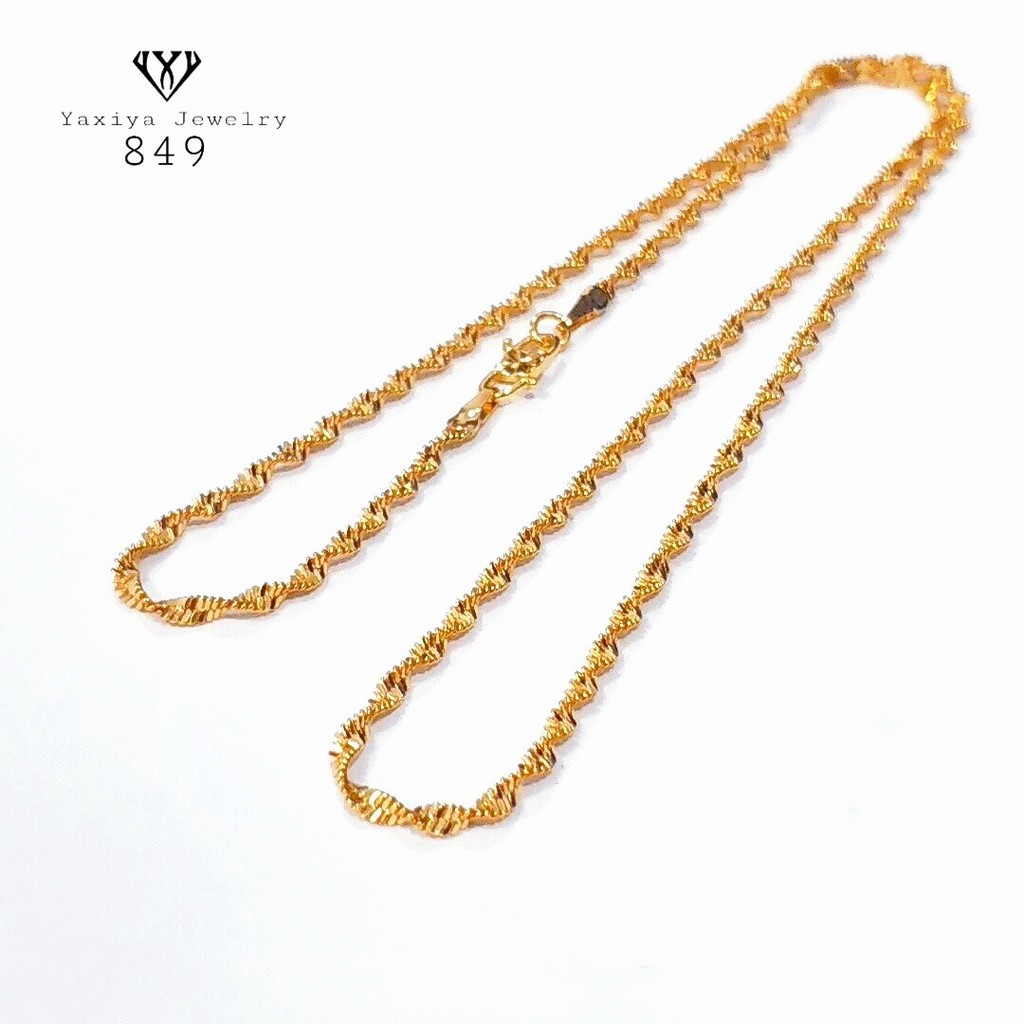 Kalung bursalino panjang 45CM perhiasan imitasi lapis emas 849