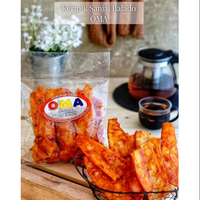 

SANJAI BALADO OMA / oleh oleh padang minang / keripik balado / keripik sanjai pedas manis