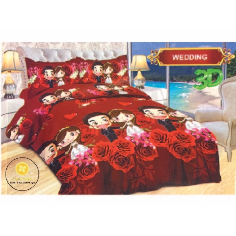 Sprei BONITA 180x200 Motif Terbaru Bunga 3D Disperse (BISA COD)