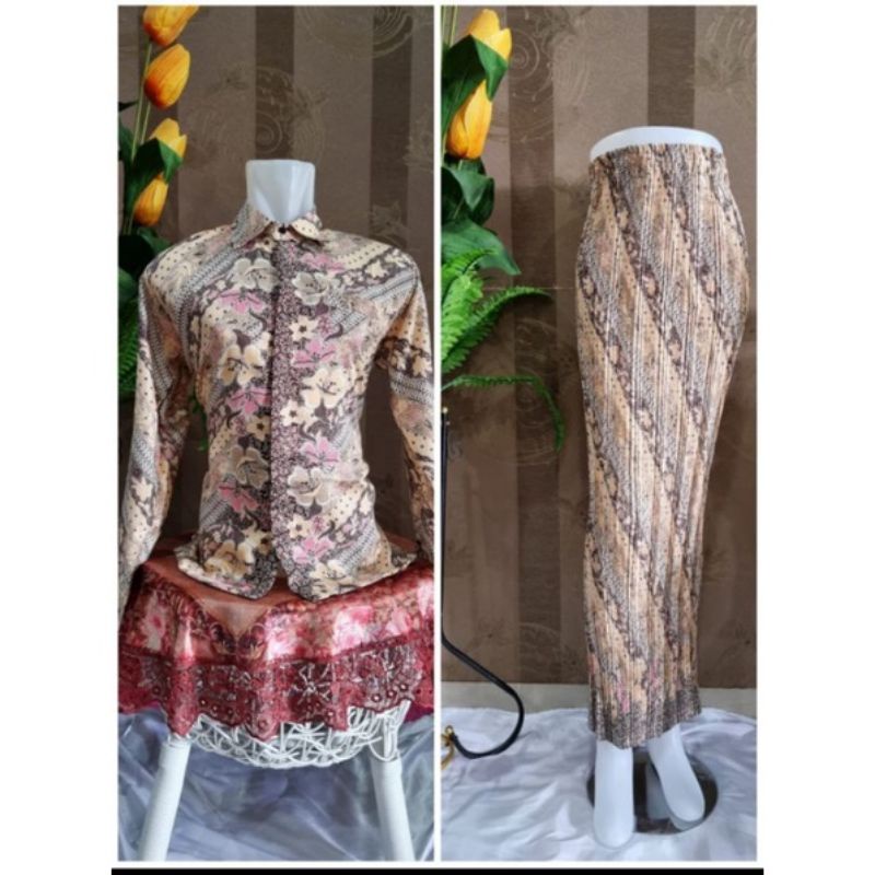 Cod Rok batik prisket//Rok instan//rok couple kemeja panjang//rok batik couple