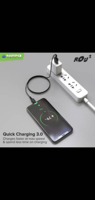 Kabel data usb charge hippo rou 2 rou2 micro V8 per box isi 20bj fast charging qc3.0