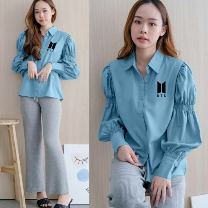 FWG - HALFA TOP / KEM GIRLY BTS TOP / KEMEJA KANTOR / KEMEJA CASUAL / KEMEJA WANITA