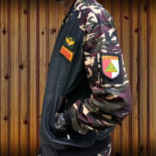 Eksklusif Jaket Army Bomber Banser Terbaru Semi Kulit Kombinasi Twill Dan Oscar Halus Anti Luntur Trendy Masa Kini