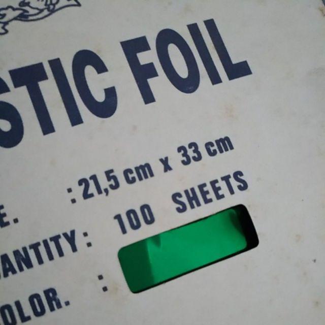 Plastik Foil Dragon Folio Isi 100 Lembar - Copy Paper Foil F4 Emas / Perak / Biru/ Hijau