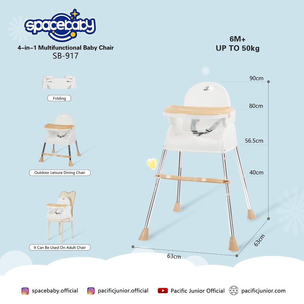 SpaceBaby - High Chair 4in1 SB-917