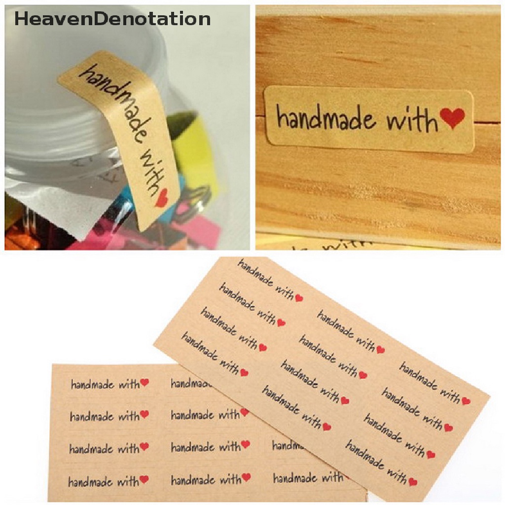 [HeavenDenotation] 120PCS DIY Kraft Sealing Stickers Paper Crafts Hand Made Label Packaging Sticker