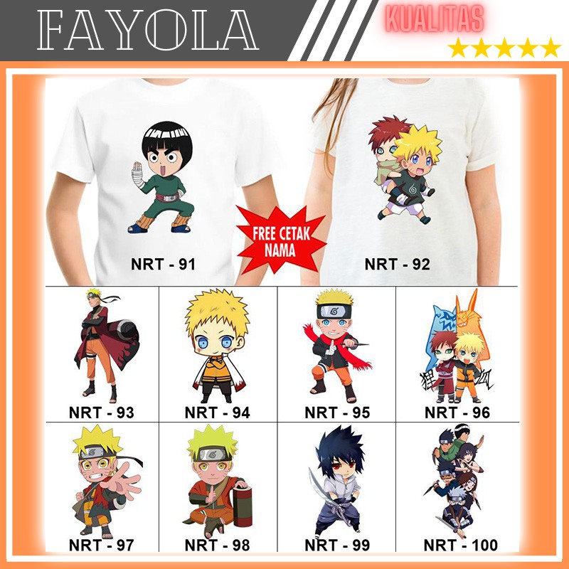 Kaos Naruto Anak Dan Dewasa Baju Cosplay Anime Couple Motif Naruto Gratis Sablon Nama