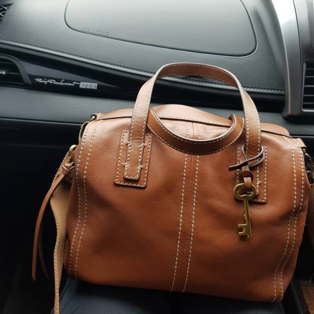 SOLD Tas Fossil Emma satchel brown preloved