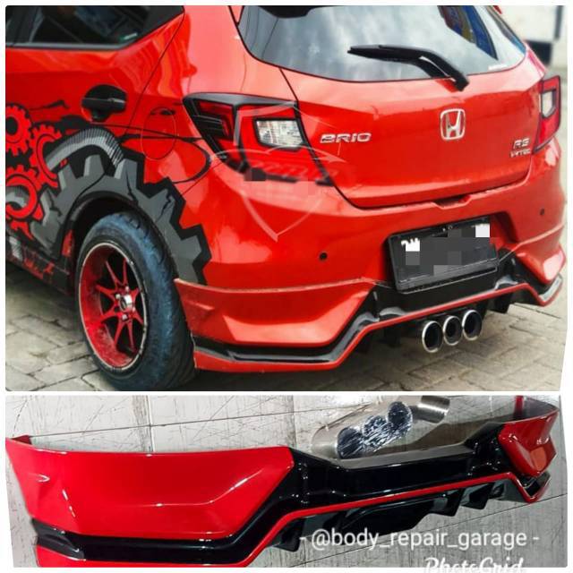 Bodykit belakang Diffuser all new honda brio tx style bahan duraflex, presisi , berkualitas grade A