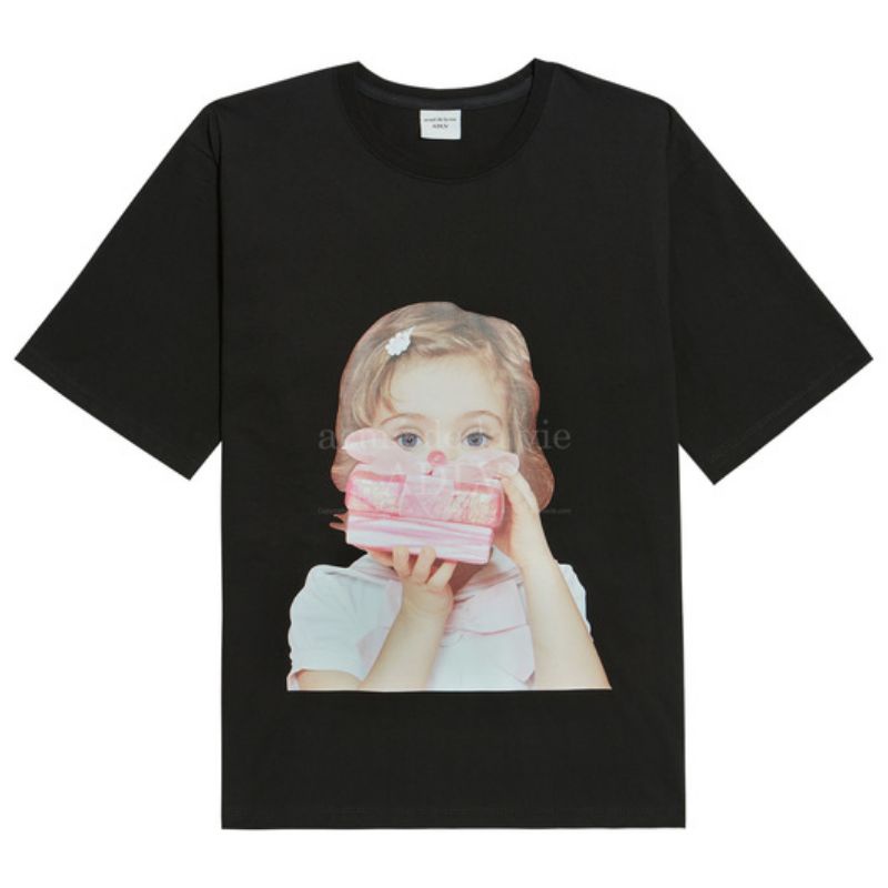 Baby Face Short Sleeve T-shirt Black Gift