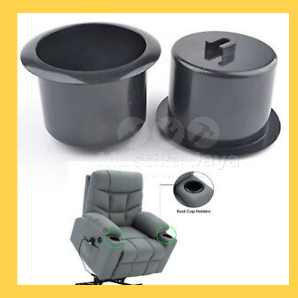 Tempat Gelas Sofa Lubang Gelas Botol Sofa Plastik Hitam Cup Holder