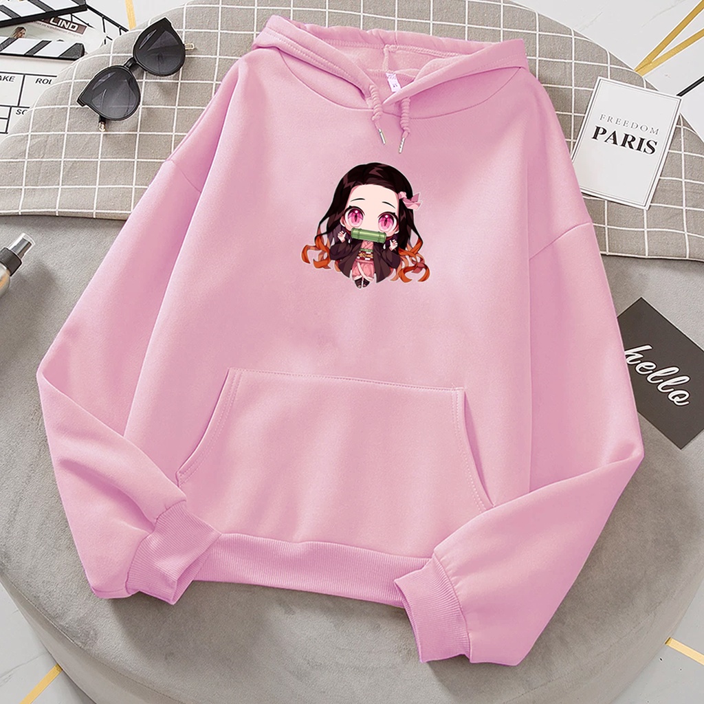 Sweater hoodie anak perempuan NEZUKO baju anak cewek cowok anime murah