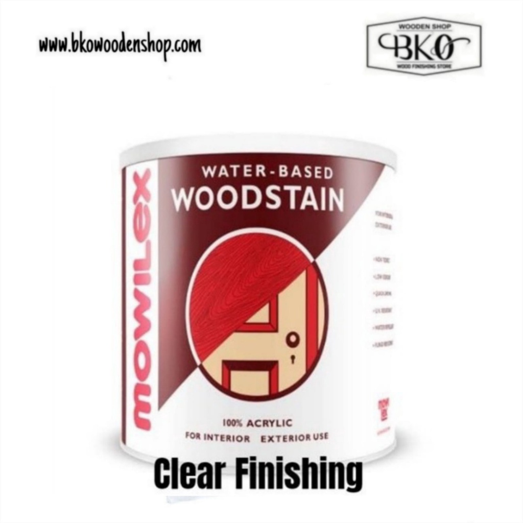 CLEAR FINISH MOWILEX WOODSTAIN WOOD STAIN PELAPIS KAYU
