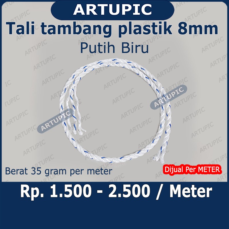 Tali Tambang Plastik 8 mm Tali Terpal Kandang Ayam Tali Ikat Truk Barang Berat Jala Jaring Pengaman