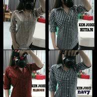 KEMEJA JODIE TOP MOTIH KOTAK2 LENGAN PANJANG BAJU ATASAN WANITA DEWASA CASUAL/KANTORAN