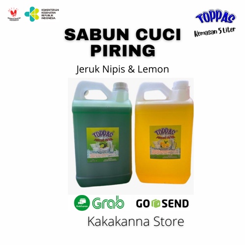 Toppas Sabun Cuci Piring 5 Liter / Dishwashing 5 Liter Izin Kemenkes RI