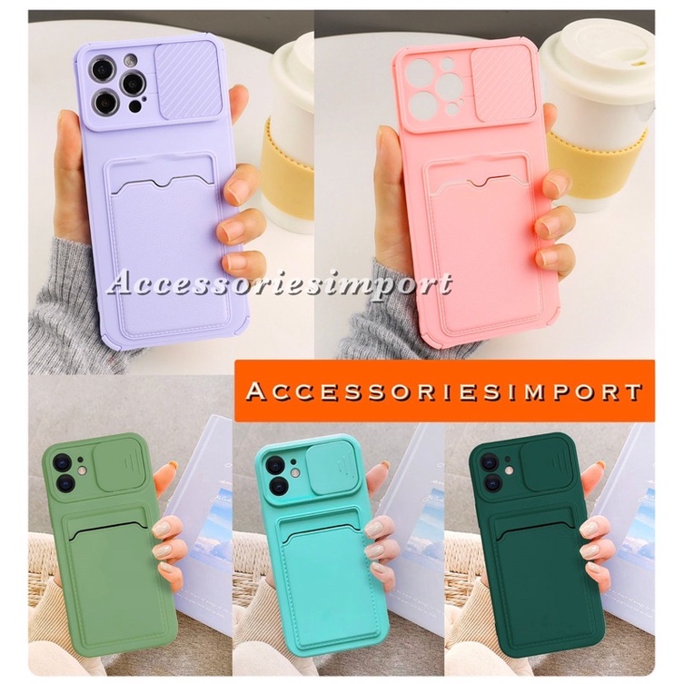 OPPO A77S/ A57 2022/ A95 4G/ A74 4G/ A16/ A54/ A15/ A15S/ A53/ A33 2020 / SOFT CASE MACARON SLIDE CAMERA PLUS SLOT CARD HOLDER / SOFT CASE CAMERA SLIDING PLUS SLOT CARD DESIGN