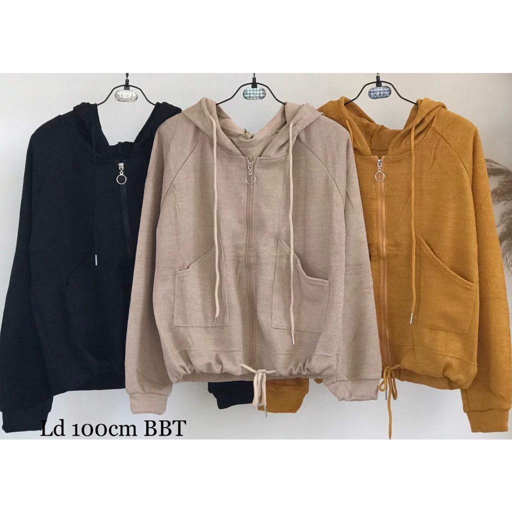 JAKET IMPORT MURAH JAKET HOODIE WANITA HOODIE KNIT JACKET