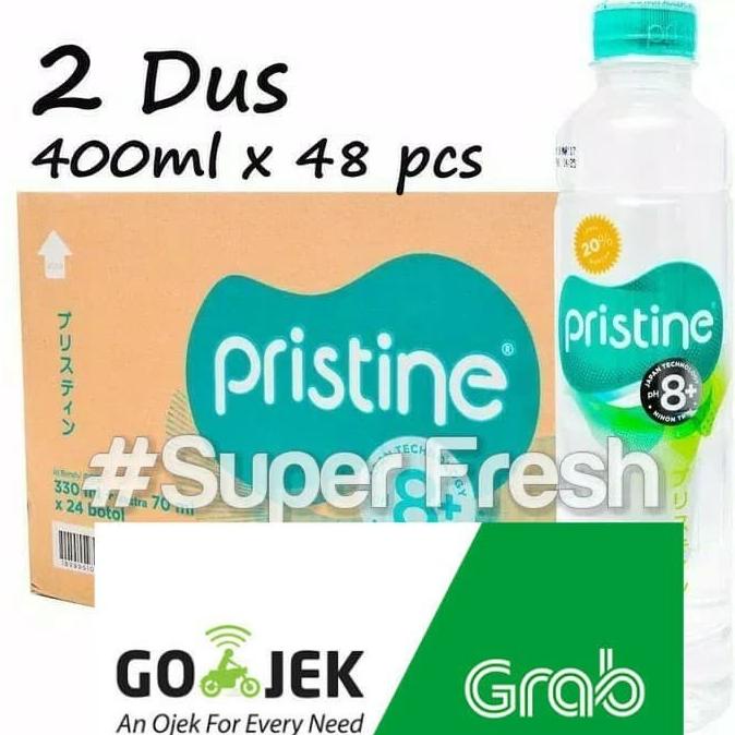 

Big Sale Pristine water 400 ml x 48 botol+air minum pristine+air alkali (2 Dus) Big Sale