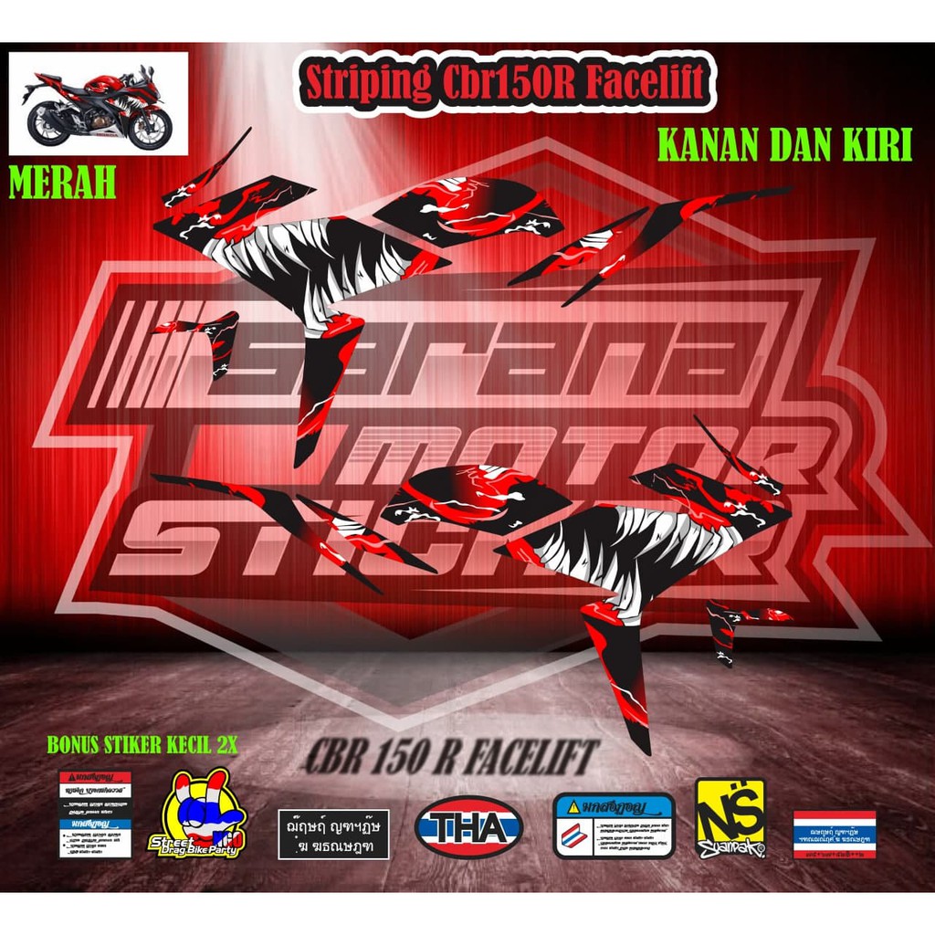 STIKER STRIPING VARIASI CBR 150 R FACELIFT VARIASI VENOM
