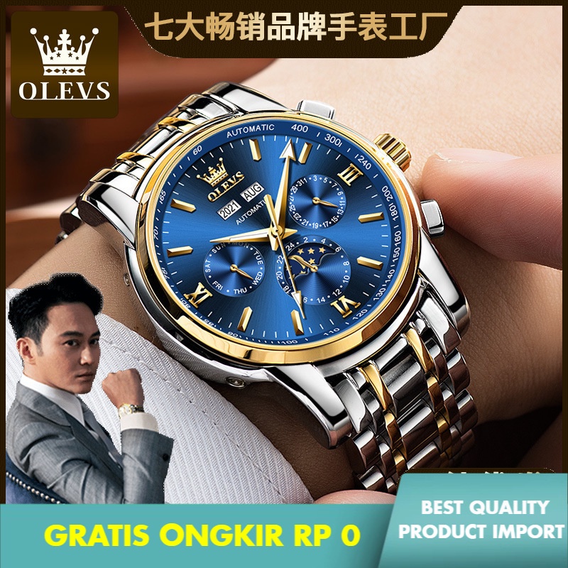 Jam Tangan Wanita Olevs  Watch Tourbillon Otomatis Mekanis Jam Tangan  Tahan Air Jam Tangan Pria Pri