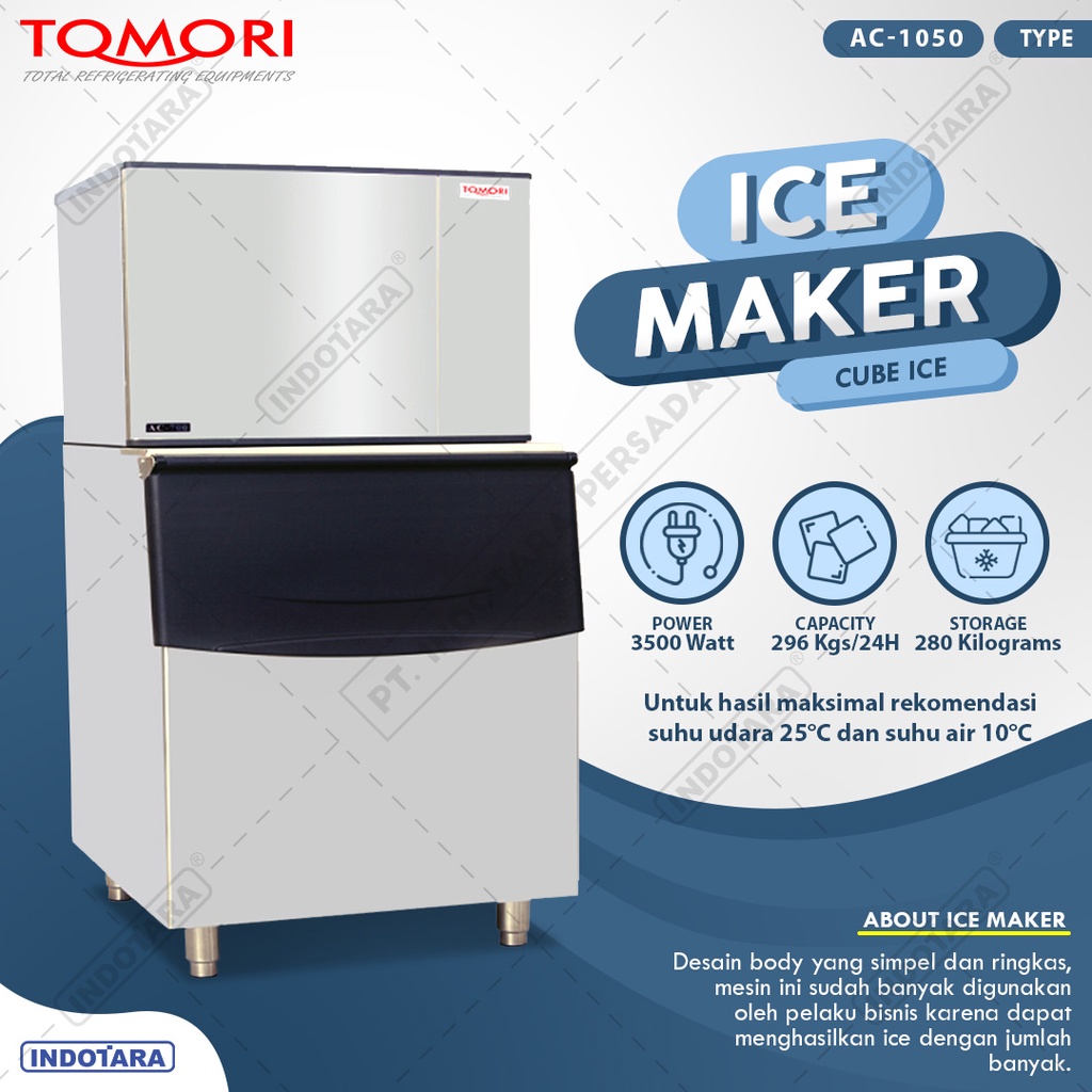 Mesin Pembuat Es Kubus AC1050 TOMORI ICE CUBE