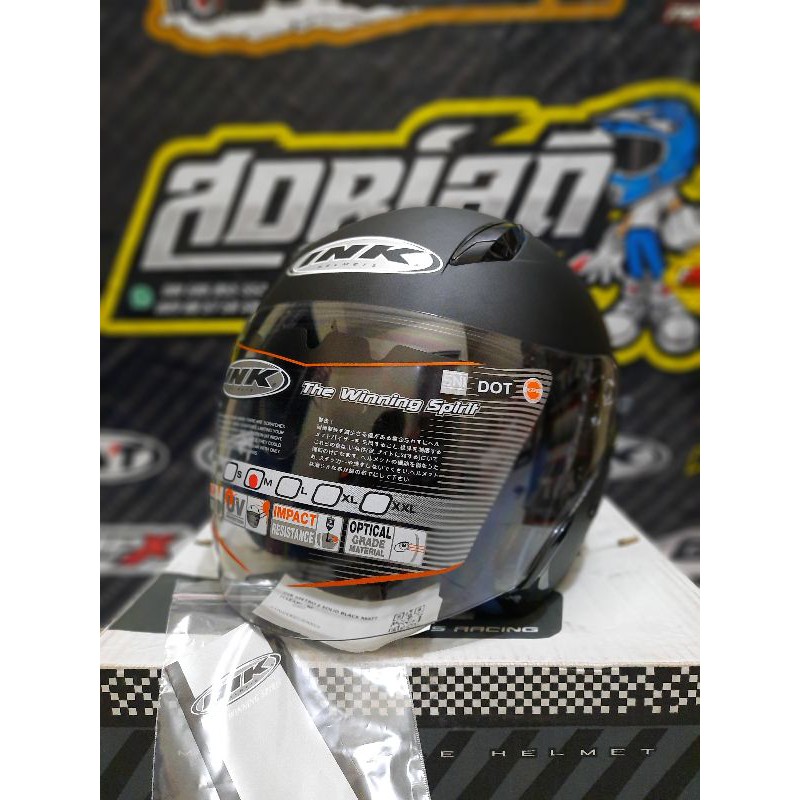 HELM INK METRO 2 SOLID BLACK MATT 2 VISOR HELM HALF FACE DOUBLE VISOR INK METRO 2 BLACK DOFF MURAH-7