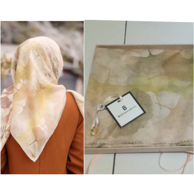 Buttonscarves Ginkgo Series in Buttercream Size XL