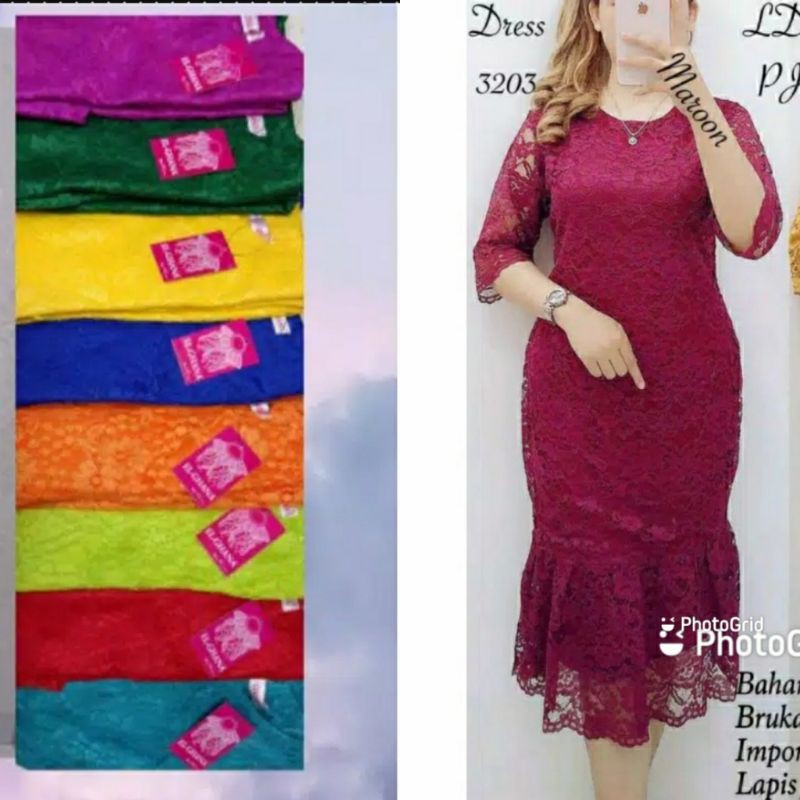 dress brokat model duyung