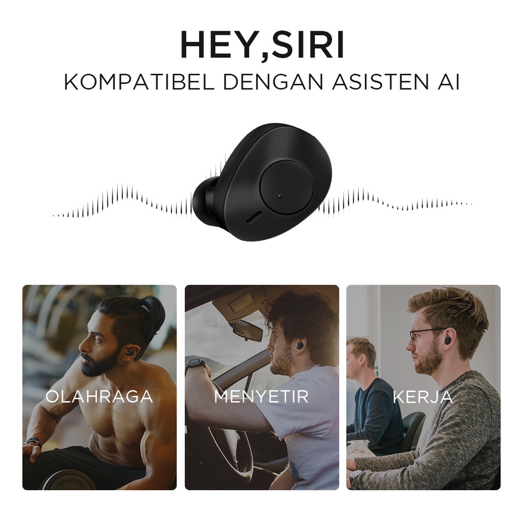 Miniso Bluetooth Headset HD TWS Headphone True Wireless Earphone Noise Cancelling Stereo Mini Earbuds In-ear MiniSounds Scre-7