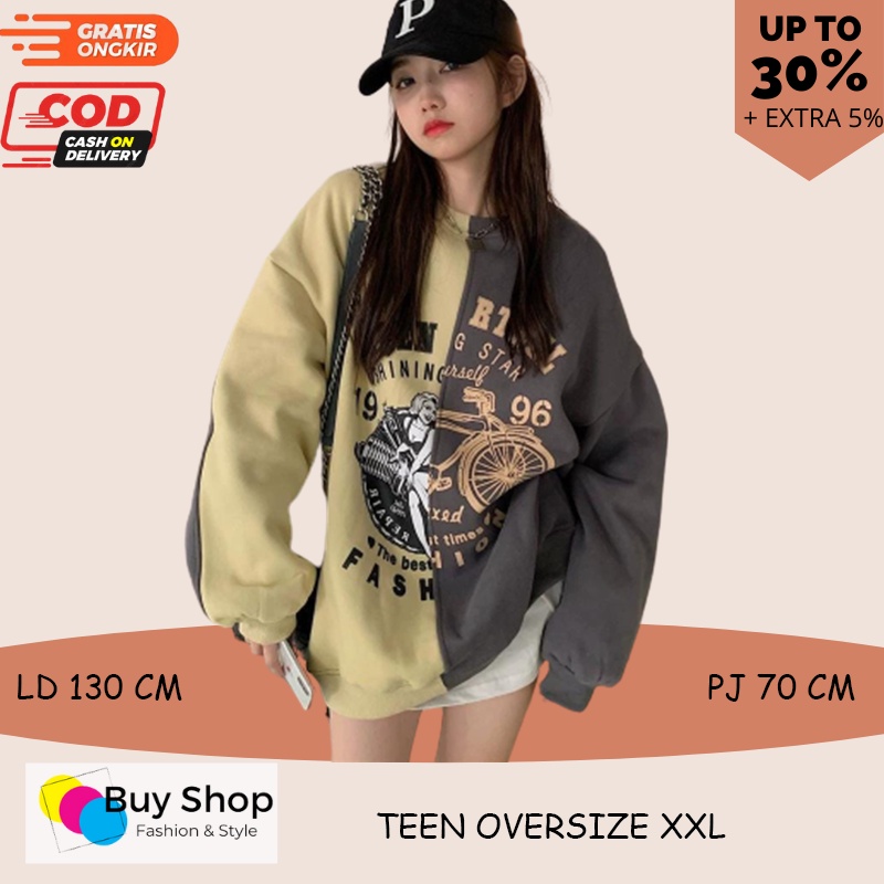 sweater oversize wanita terbaru TEEN XXL LD 130 CM PJ 70 CM sweater korean styele sweeter cewek keki