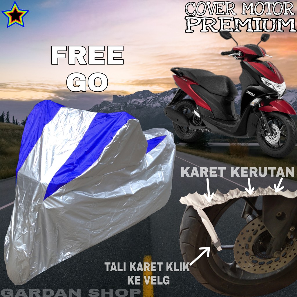 Sarung Motor FREE GO Silver BIRU Body Cover Free Go PREMIUM