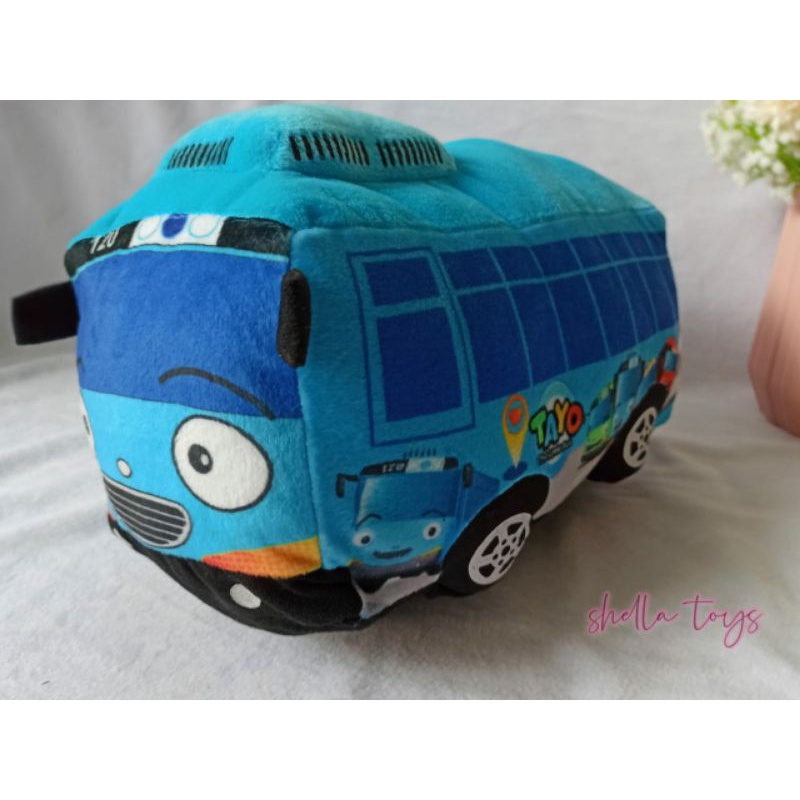 Boneka Mobil  Bus Tayo 30x20 mainan anak printing dan bordier 30x15