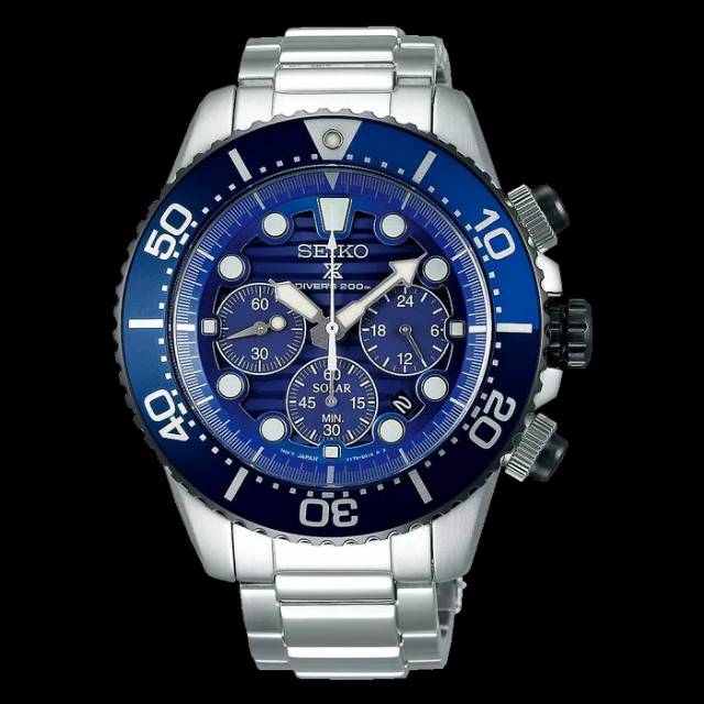 Jam Tangan Pria Seiko Prospex SSC675 Solar Save The Ocean Chrono Auto Diver Original Garansi Resmi