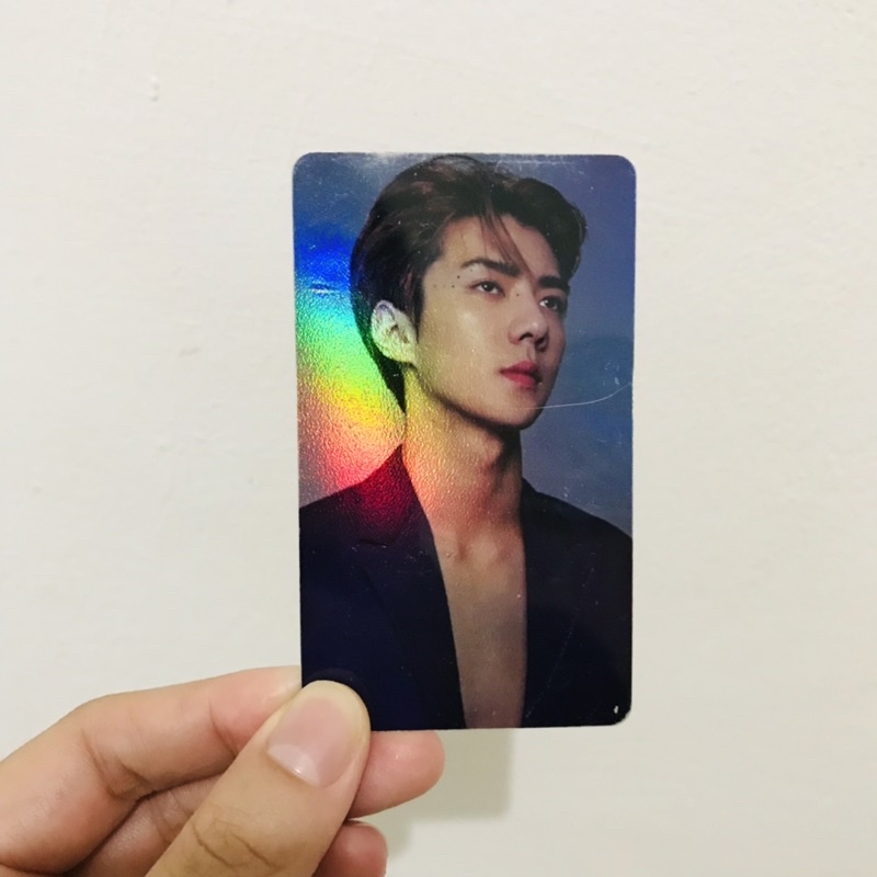 Super Rare Preloved EXO Sehun Hologram Photocard Anniversary Damage