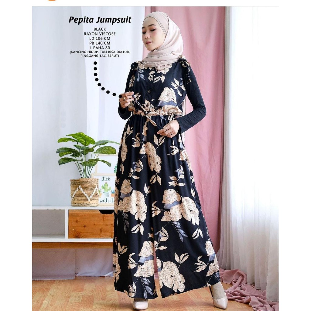 LETHA PEPY TEAMO JUMPSUIT PREMIUM RAYON ORIGINAL100%