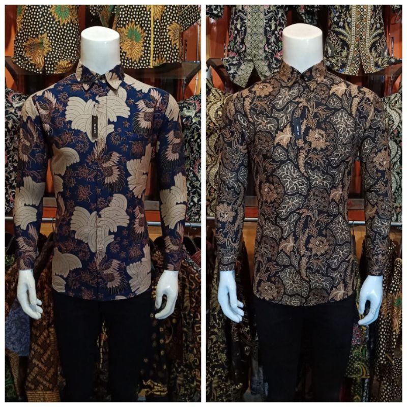 Baju Batik Pria Outfit Kondangan Kemeja Formal Seragam Kantor Slimfit Modern abah dehem