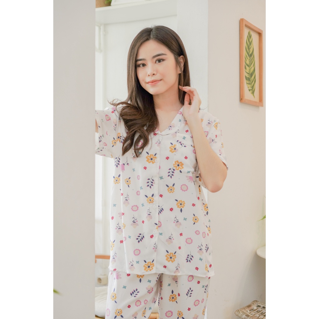 MINI COLLECTION-RAYON-CELANA PANJANG-LENGAN PENDEK-RAYON-MOTIF-PRINTED-PIYAMA-BAJU TIDUR-SLEEPWEAR-PAKAIAN WANITA-PAJAMAS-YOUNG SEO