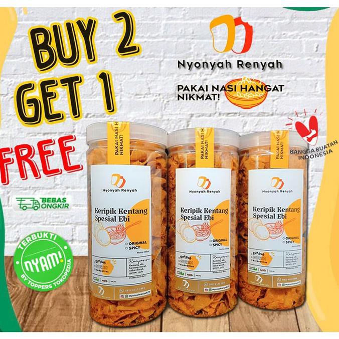

Keripik Kentang Spesial Ebi NyonyahRenyah77 Garing Renyah Fresh - Original