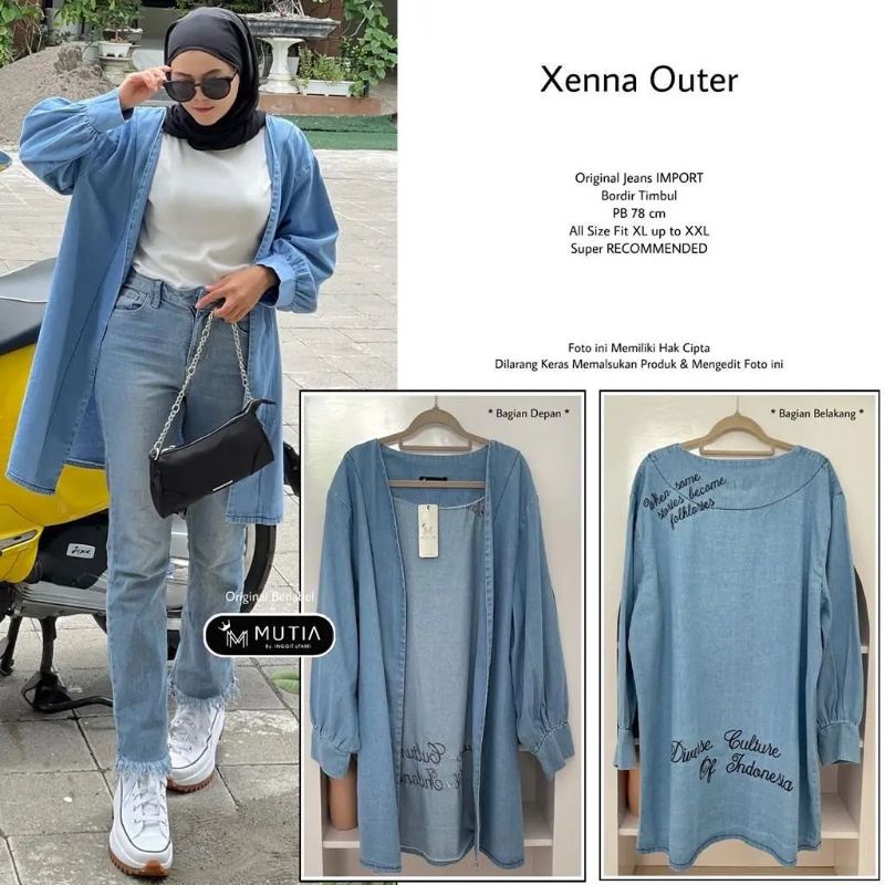 OUTER BLAZER JEANS WANITA IMPORT SIZE XXL / XENNA OUTER