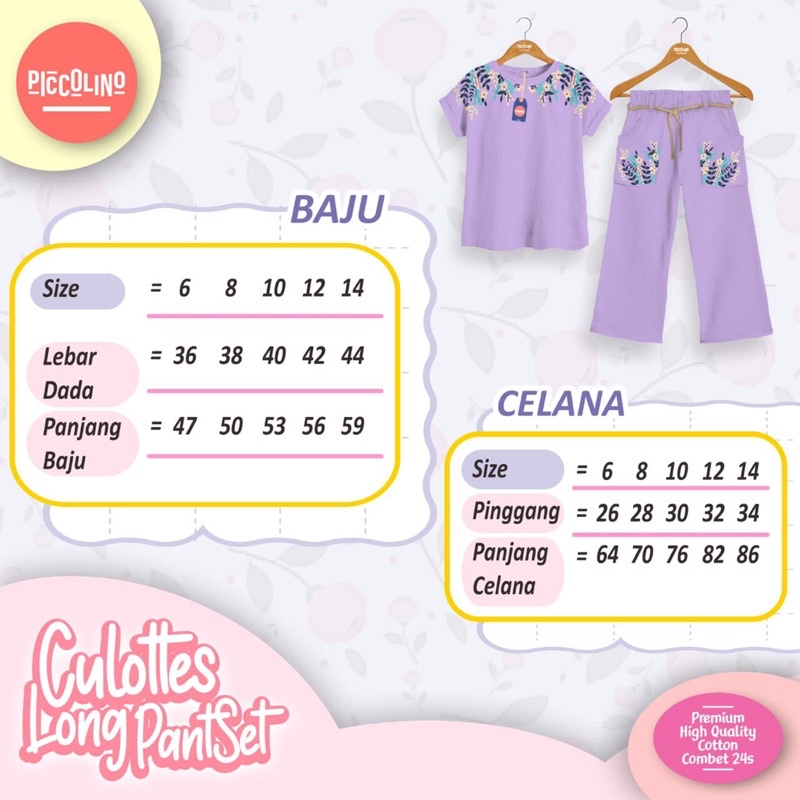 Kulot set PICCOLINO Culottes Longpants 6-14T