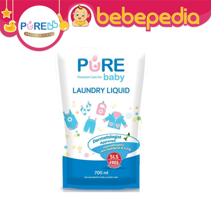 PURE Baby Detergent Laundry / Liquid Cleanser 450ml 700ml 900ml Refill / Pure BB Detergent / Cuci Botol