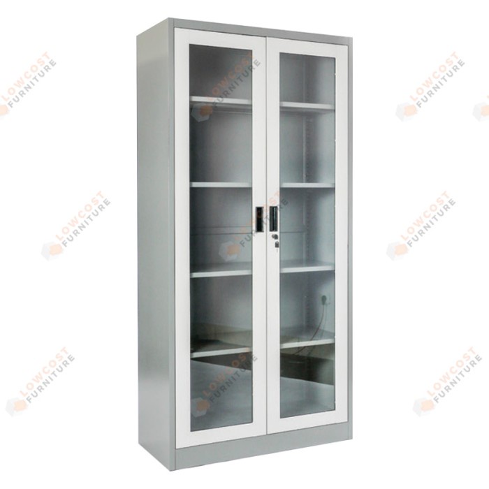 

READY Lemari arsip kantor besi 2 pintu swing kaca 5 ruang - Grey BERKUALITAS