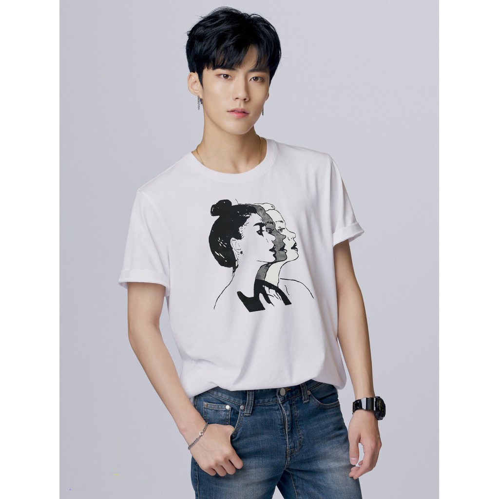 kaospolos kaos polos pria lengan pendek murah Tshirt Tumblr tee cowok ala korea Bershka putih