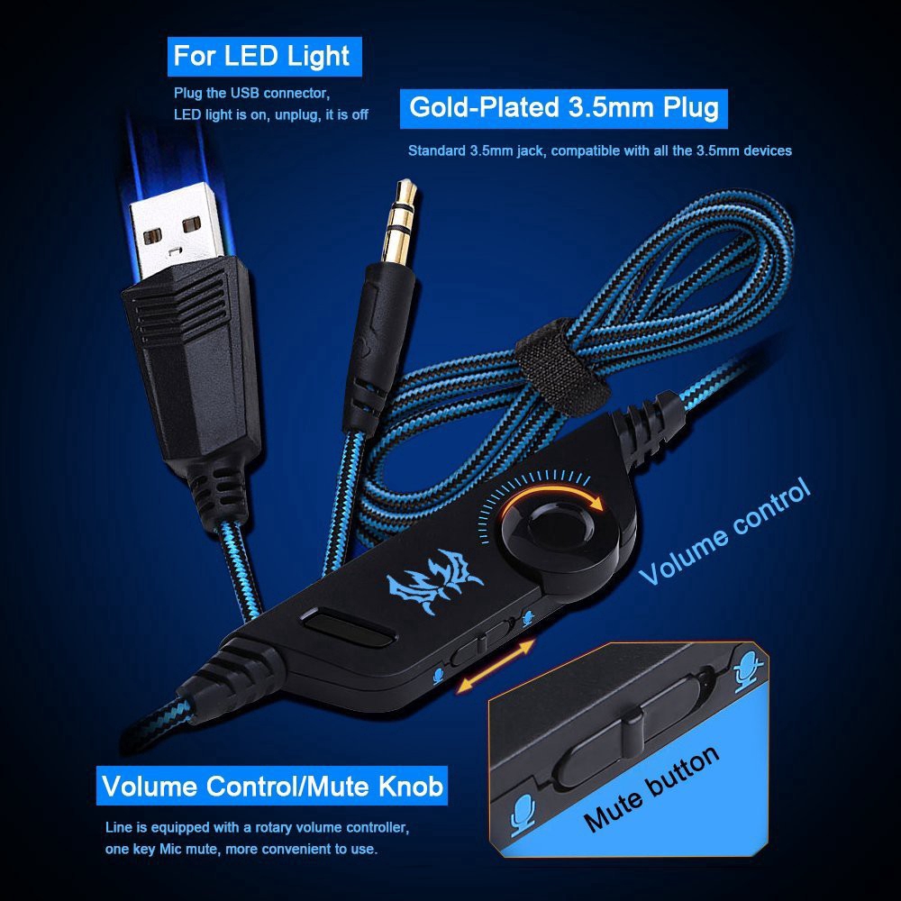 NEW Kotion Each G2000 Headset Gaming Dengan Mikrofon HD Untuk 3.5mm Jack for Pc Ps4 Ps3 Xbox Switch Headphone Gaming