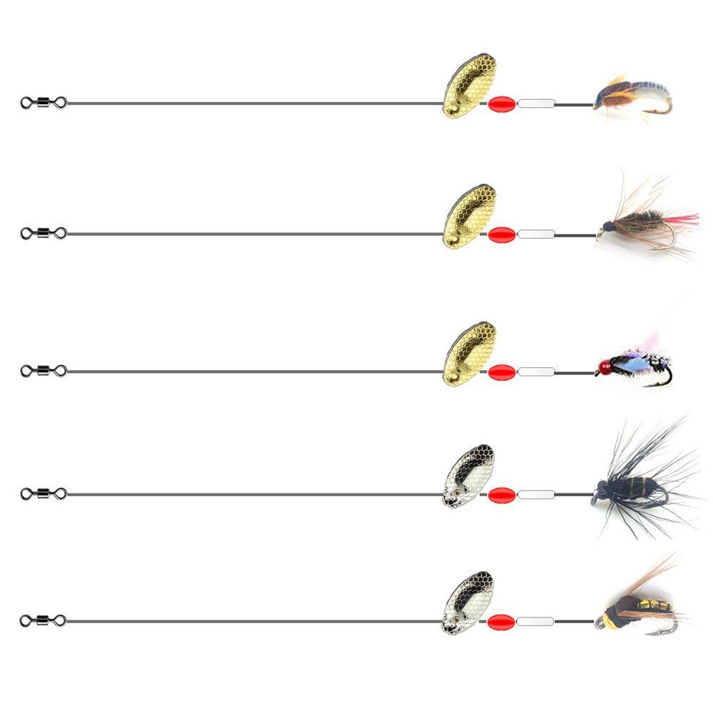 Nanas 5Pcs Umpan Pancing Perfect Decoy Bionic Fly Hook Mixed Insect Fly Hook