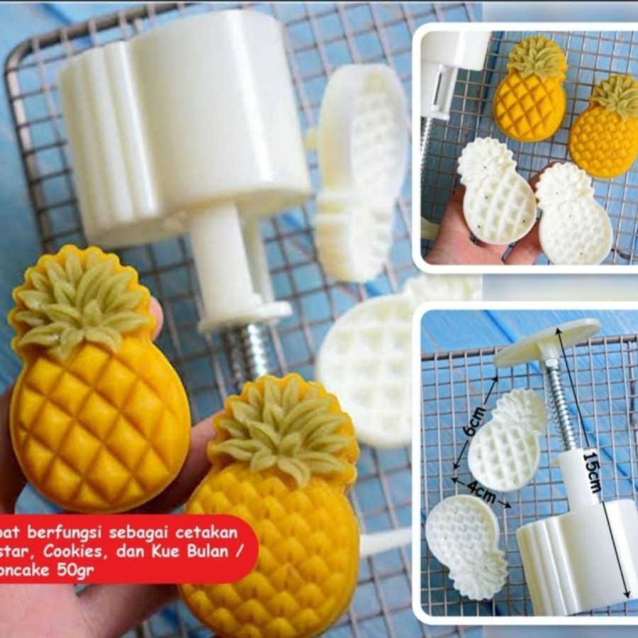 Cetakan Nastar Taiwan Kue Bulan Mini Mooncake Nanas 3D Cookies Cutter Nenas